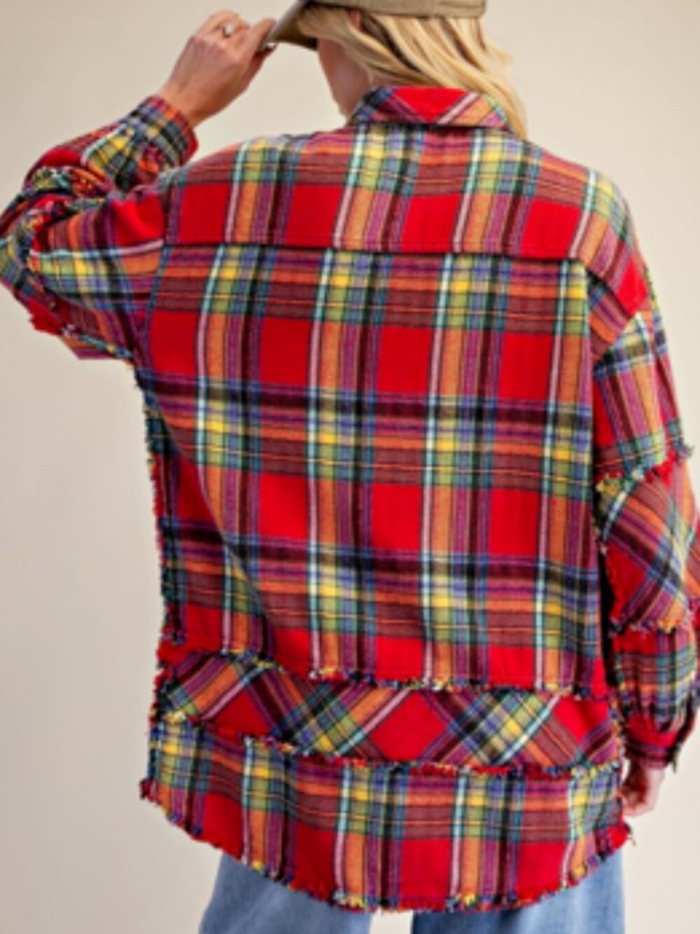 NWT Super Soft Easel Plaid Self Fray Button Down Shirt 100% Cotton - Picture 6 of 16